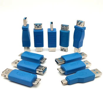 1PCS USB 3.0 מתאם מסוג A ל-B או מיקרו או מיני, זכר ונקבה מתאם USB זכר נקבה 90 מעלות