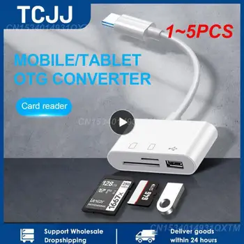 1~5PCS 3 ב-1 Type-C מתאם TF קורא כרטיסי זיכרון OTG Adpter עבור IPad Huawei עבור Macbook USB Type C כרטיס הקורא