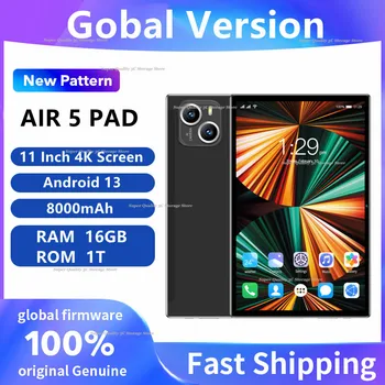 2023 חדש Gobal גרסת אנדרואיד Tablet AIR5 11 אינץ אנדרואיד 13 Bluetooth 16GB RAM+1T ROM Deca Core 24+48MP WPS+5G WIFI נייד