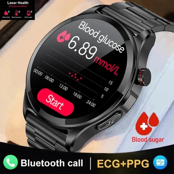 2023 חדש מדויקת למדוד את רמת הסוכר בדם א. ק. ג+PPG שעון חכם גברים מלא מסך המגע Bluetooth שיחה הבריאות לפקח ספורט SmartWatch