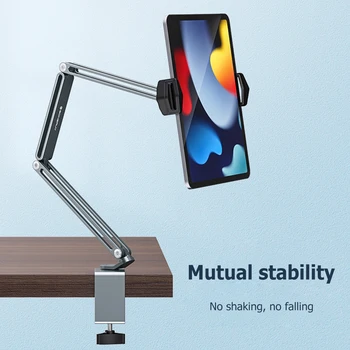 360 מעלות מתכווננת זרוע לוח בעל לעמוד במשך 4 עד 13 אינץ Tablet טלפון נייד למיטה השולחן עצלן בעל תמיכה עבור iPad