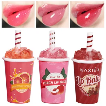 4 צבע הליפסטיק גלידה בקבוק משקה שפתון טמפרטורת הצבע השתנה לחות קוסמטיקה קוריאנית לאורך זמן שפתון.