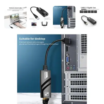 ABS באיכות גבוהה USB 3.0 RJ-45 1G Gigabit כרטיס רשת קומפקטי USB Ethernet Adapter אמין עבור מחשב נייד