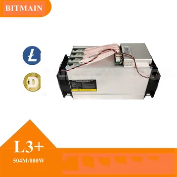 Bitmain Antminer L3+ 504Mh/S LTC כורה עם 800W כולל ספק כח חשמל חינם ממליץ