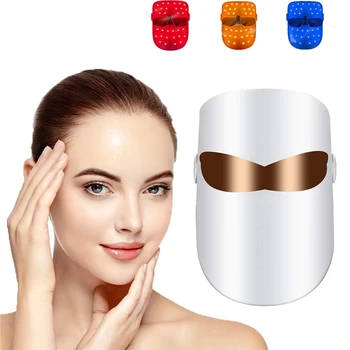 BJI 3 צבעים LED מסכת פנים פוטון טיפול התחדשות העור אנטי אייג ' ינג לכווץ נקבוביות ספא Homeuse טיפוח היופי כלים