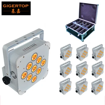 Gigertop 9x18W מופעל באמצעות סוללה הלבן שלט אלחוטי Led Par אור 135W נורות LED עבור תאורה מקצועית TP-B0918B