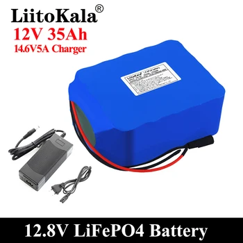 LiitoKala 12V סוללת Lifepo4 Pack 12.8 V 35Ah עם 4S 100A המרבי מאוזנת עב 