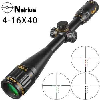 NSIRIUS 4-16X40 AO Riflescope כוונת אופטית זהב טקטי אדום ירוק llluminate הכוונת ציד, רובה אוויר היקף צלף