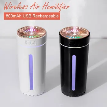 Wireless אוויר מכשיר אדים אורות צבעוניים אילם קולי USB הקוטל מפזר מטהר 800mAh Rechargeabl מפזר אדים.