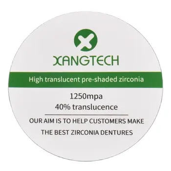 XANGTECH גבוהה שקוף מראש מוצל Zirconia שקיפות 40% 500 גרם עבור Laboratorio שיניים