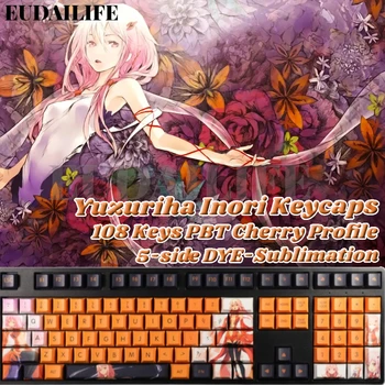 אנימה Yuzuriha Inori 108 מקש Caps PBT צבע סובלימציה דובדבן MX לחצות ציר מתג אנימה Keycap מכני מקלדת מתנת משחקים
