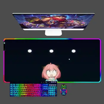 אנימה מרגלים X המשפחה RGB משטח עכבר 100x50 המשחק Decoracion Mousepad XXL אביזרי המשחקים Varmilo LED תאורת המקלדת השולחן מחצלת