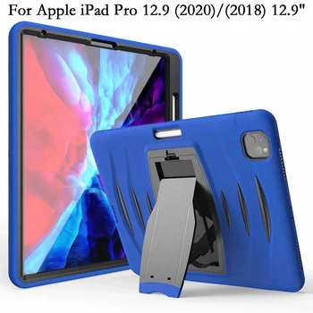 במקרה iPadPro 12 9 iPad Pro 12.9 Pro12 2018 2020 לכסות Coque קשה Shockproof סיליקון לעמוד Fundas Tablet PC TPU פגז