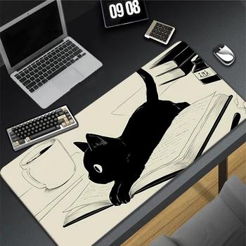 גדול מחצלת עכבר מקלדת רפידות גיימר Pc אביזרים השולחן שטיח משחק מחשב ורוד Kawaii חמוד חתול משטח עכבר Gaming Mousepad 90x40cm