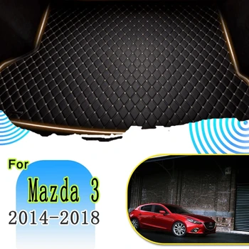 הרכב האחוריים תא המטען מחצלות על Mazda3 מאזדה 3 BM BN 2014~2018 טנק ארגונית שטיח תא המטען של רכב אחסון משטח המכונית מחצלות Voiture אביזרי רכב