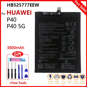 חדש 100% באיכות גבוהה מקורי 3800mAh HB525777EEW סוללה עבור Huawei P40 5G טלפון נייד סוללות נטענות עם כלים בחינם