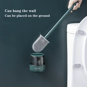 חדש TPR טואלט מברשת גומי ראש בעל מברשת ניקוי טואלט תלייה על קיר חדר האמבטיה בקומה ניקוי כלים