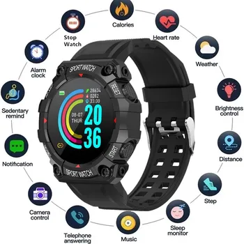 חדש שעון חכם גברים Wome מסך מגע ספורט כושר צמידי שעון היד עמיד למים Bluetooth Smartwatch FD68S עבור אנדרואיד ios