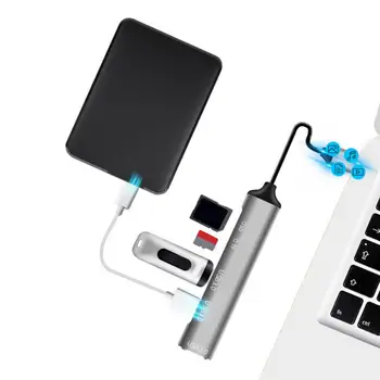 כבל מחשב רכזת Plug Play העברת נתונים USB3.0 הרחבת רציף עם SD/TF חריץ עבור מחשב נייד USB Hub