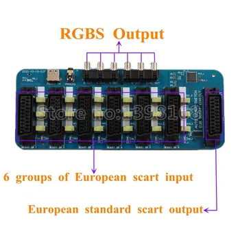מהדורה משופרת 6 1 האוטומט Switcher 6 דרך SCART ( EUR ) ב 1 דרך החוצה (1*SCART EUR פלט + 1*יפני SCART פלט)