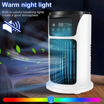 מיני נייד מזגן אישי, מקרר אוהד 300ML אוויר קריר אדים עם 7-צבע אור 6 מהירויות רוח עבור המשרד הביתי
