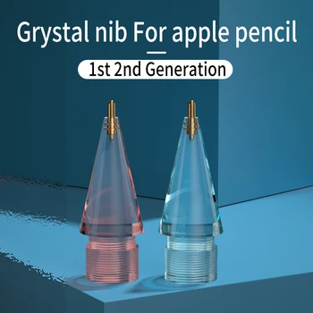 עיפרון טיפים עבור אפל עיפרון 1/2 Gen החלפת קריסטל שקוף ברור ניבס עבור iPad עיפרון 1/2 אנטי ללבוש Stylus טיפים