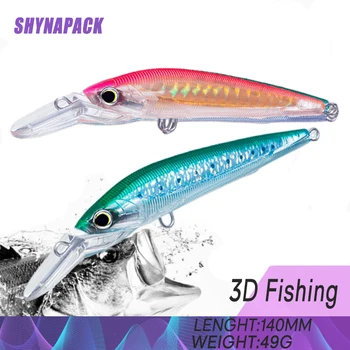 שוקע מינו 14cm 40 גרם צולל עמוק פיתוי דיג לייזר קשה פיתיון מלאכותי 3D העיניים דיג Wobblers פיתיון דמוי דג רקק
